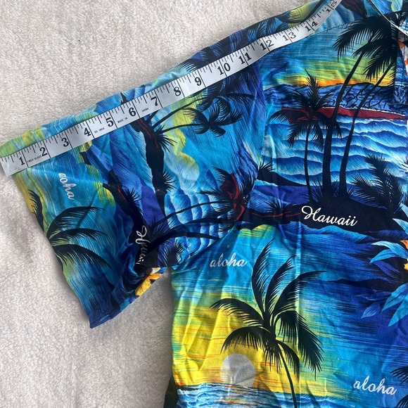 Royal Creations Men Aloha Hawaiian Palm Trees Button Down Short Sleeve Shirt XXL - Picture 7 of 9
